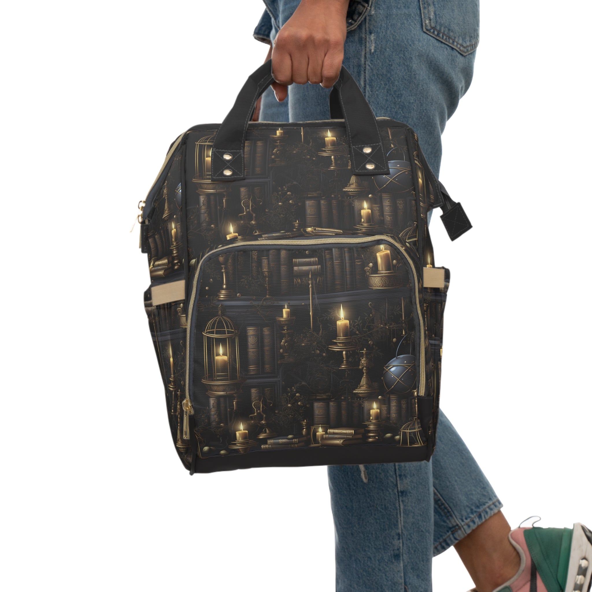 Vintage Candlelit Library Multifunctional Diaper Backpack