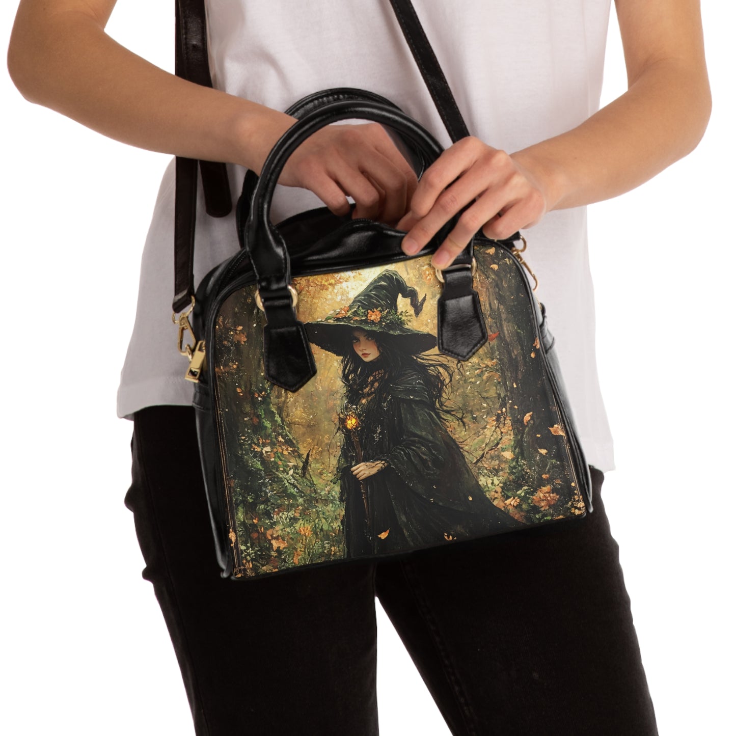 Autumn Forest Witch Shoulder Handbag