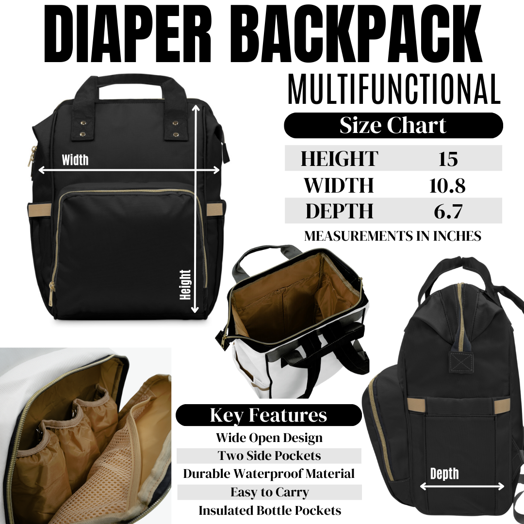 Gothic Raven With Vintage Florals Multifunctional Diaper Backpack