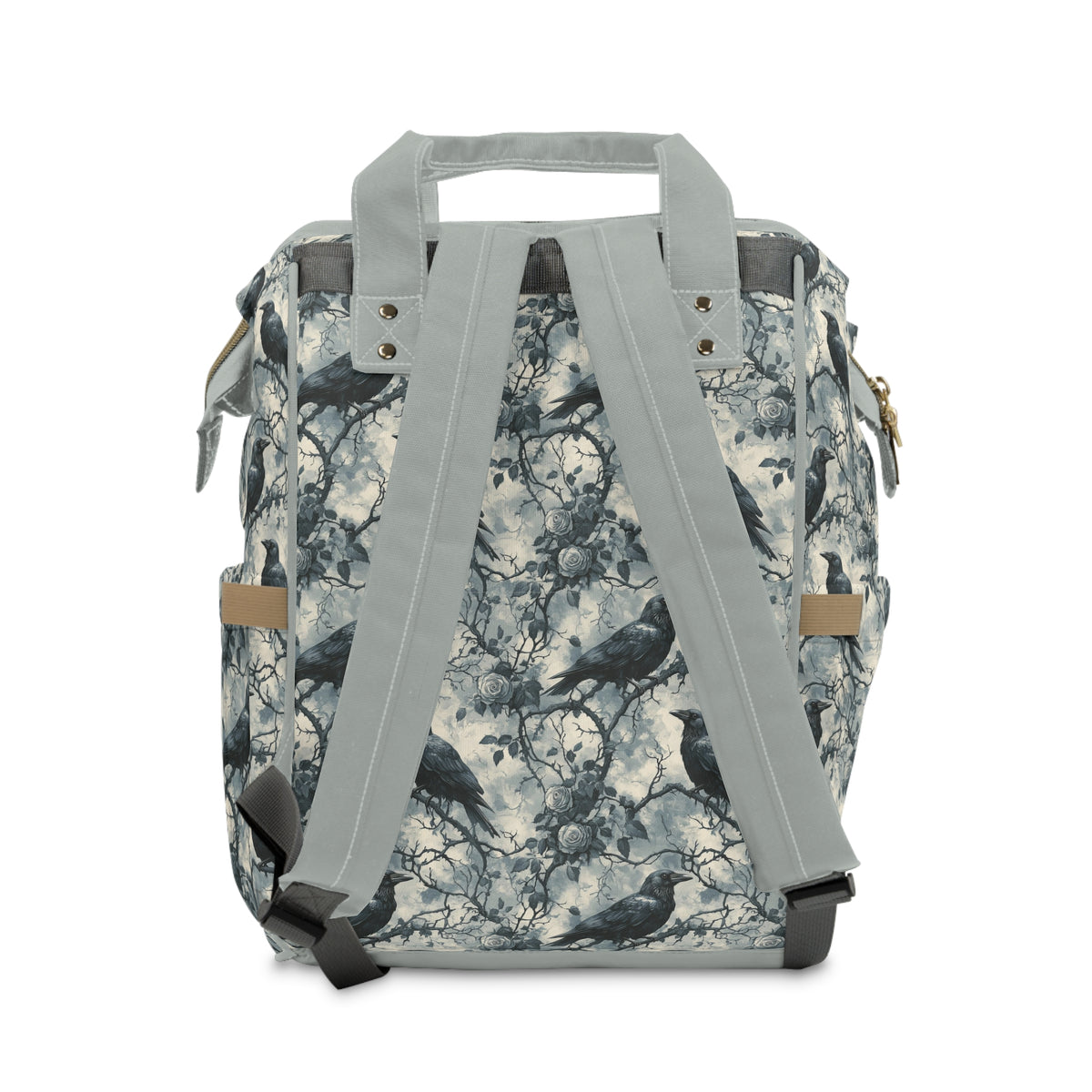 Dark Gothic Ravens And Roses Diaper Backpack