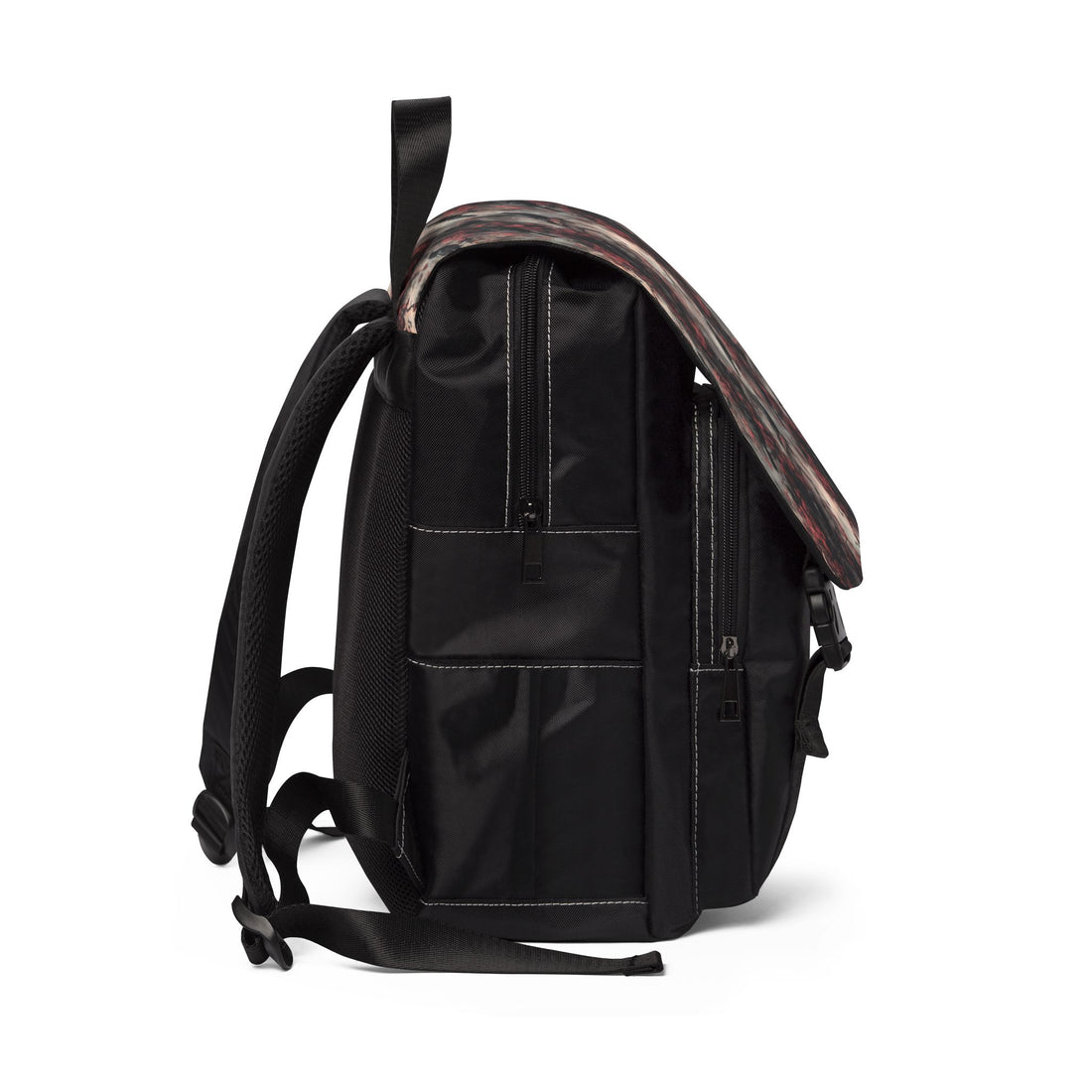 Dark Gothic Raven With Vintage Florals Shoulder Backpack