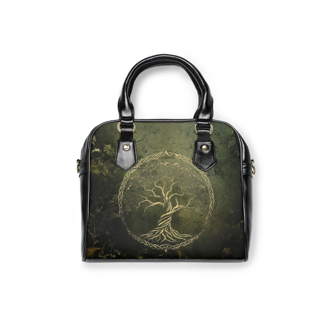 Celtic Green Tree of Life Shoulder Handbag