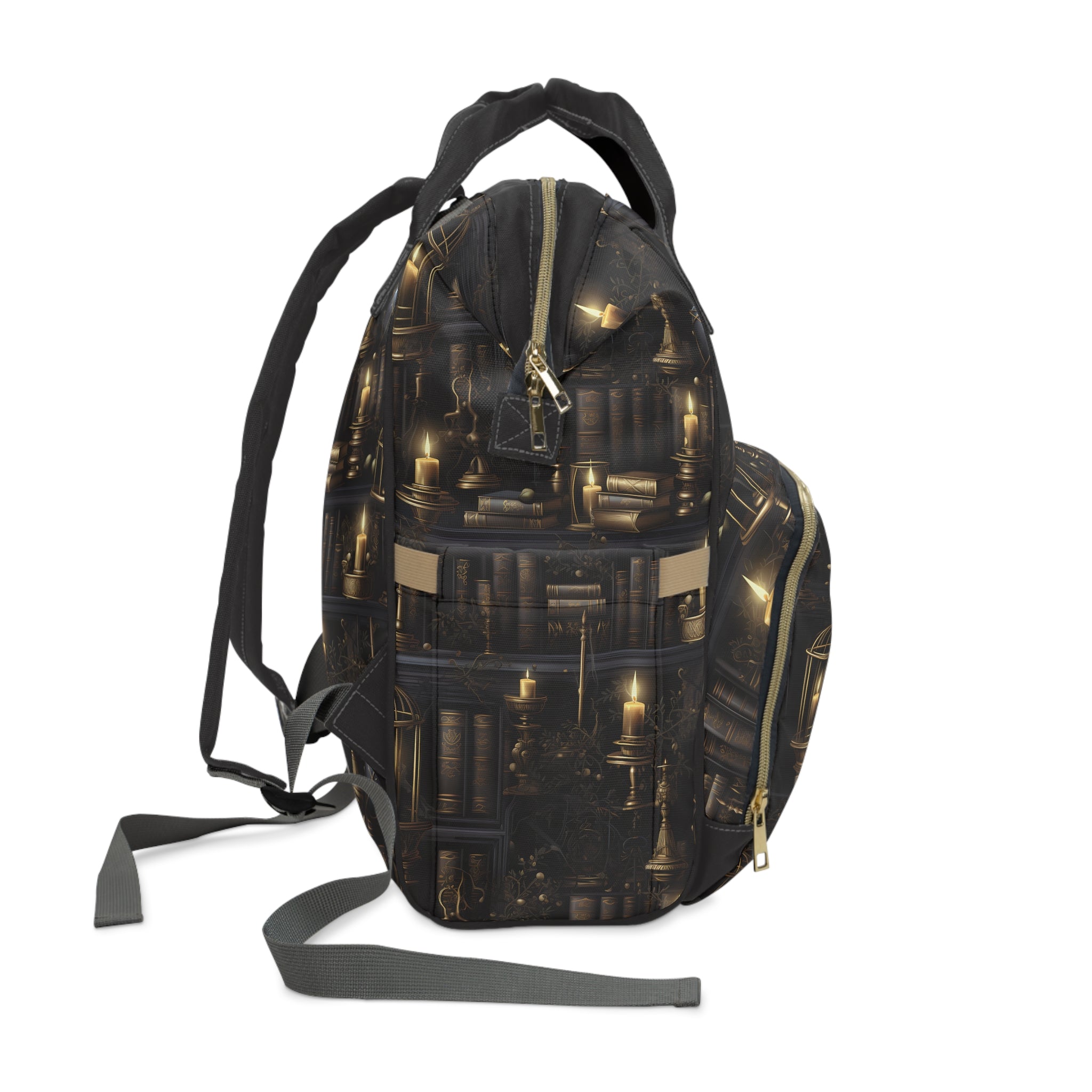 Vintage Candlelit Library Multifunctional Diaper Backpack