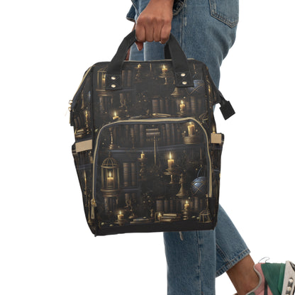 Vintage Candlelit Library Multifunctional Diaper Backpack