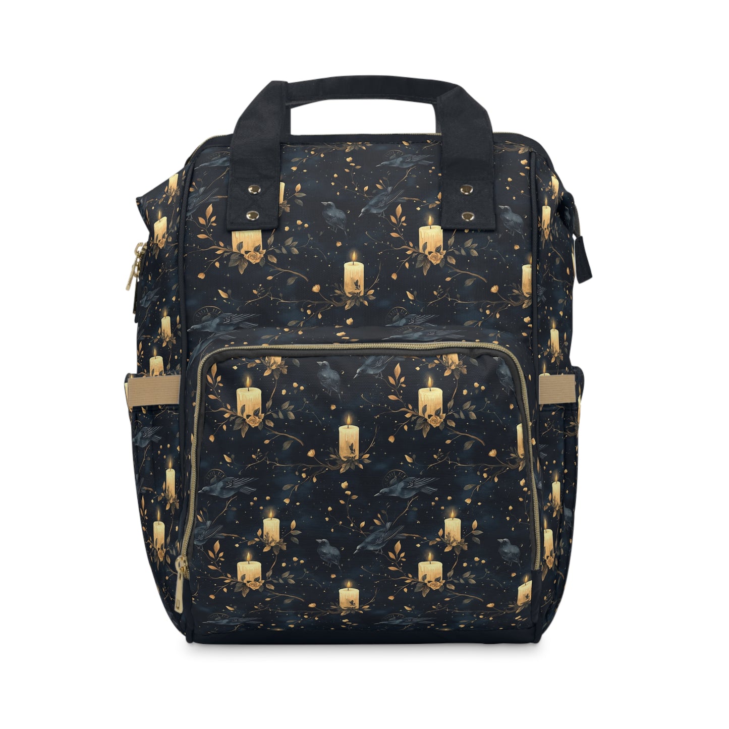 Dark Gothic Ravens With Candlelight Floral Multifunctional Diaper Backpack