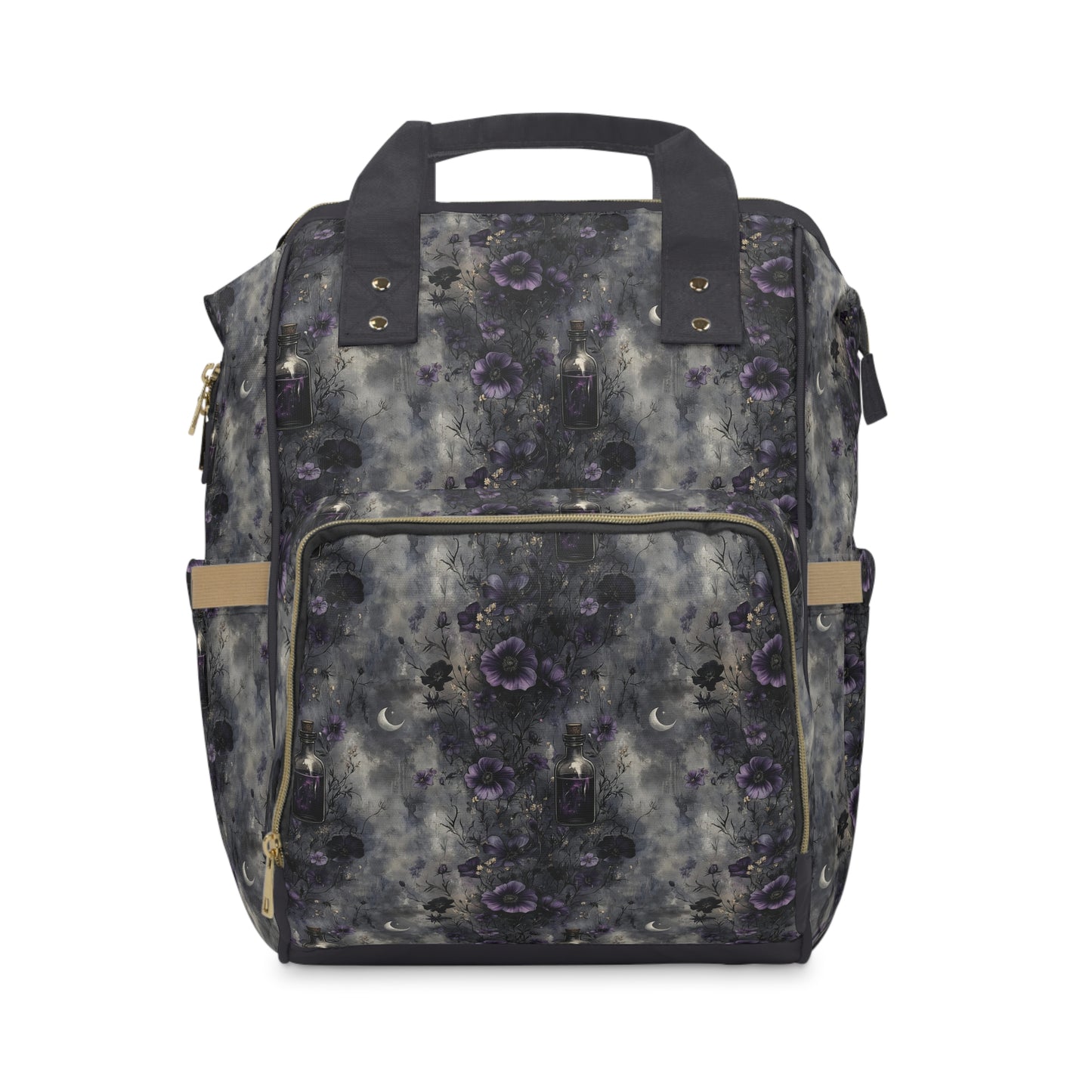 Dark Gothic Witchy Floral Multifunctional Diaper Backpack
