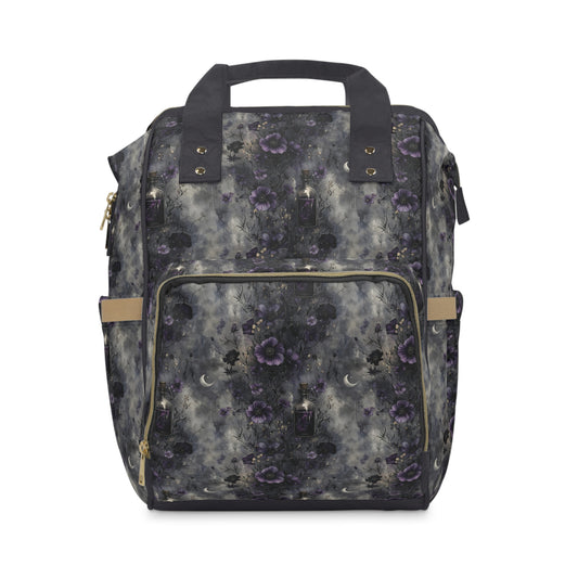 Dark Gothic Witchy Floral Multifunctional Diaper Backpack