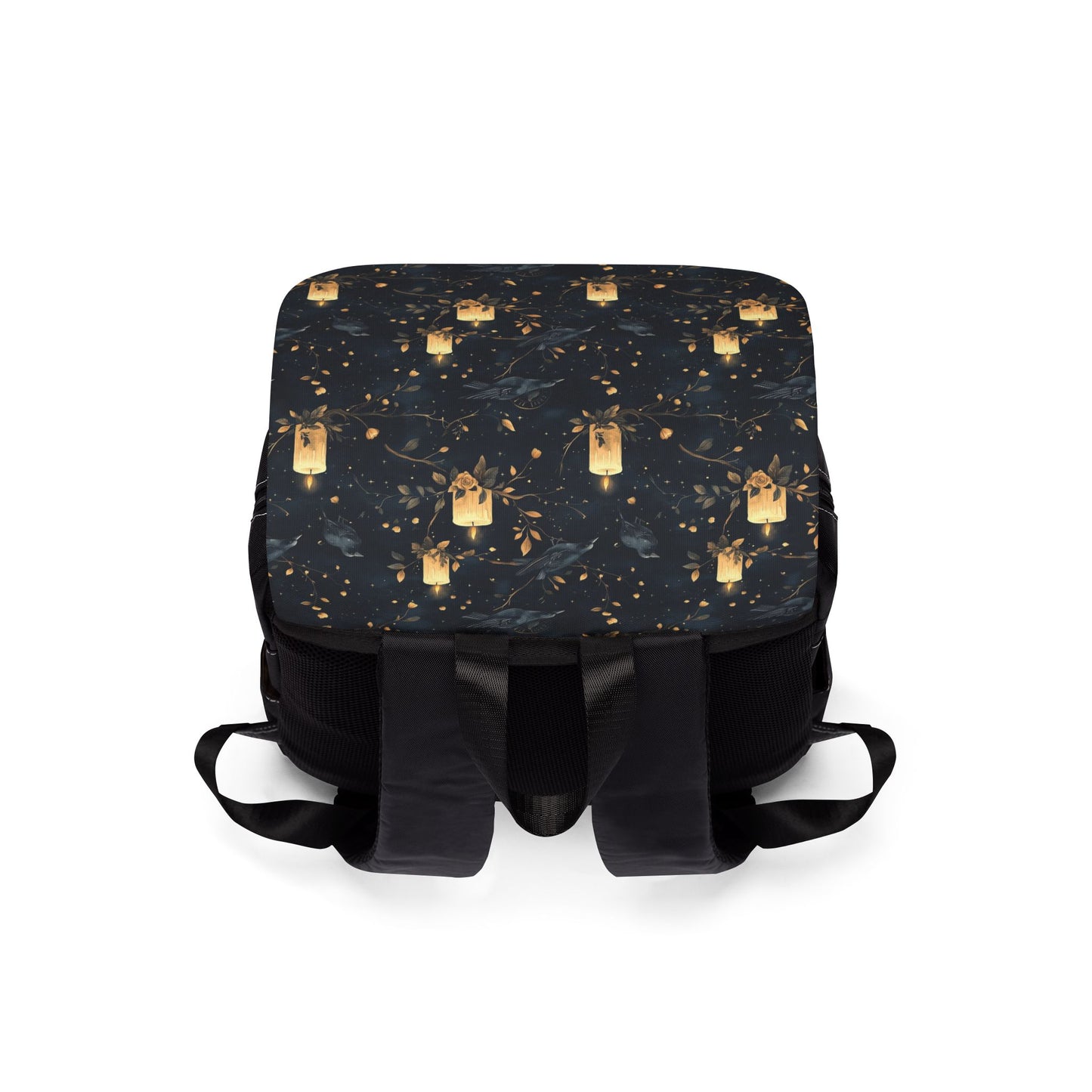 Dark Gothic Ravens With Candlelight Floral Shoulder Backpack