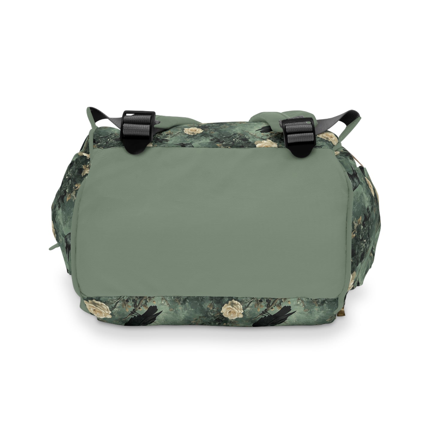 Gothic Raven With Vintage Florals Multifunctional Diaper Backpack