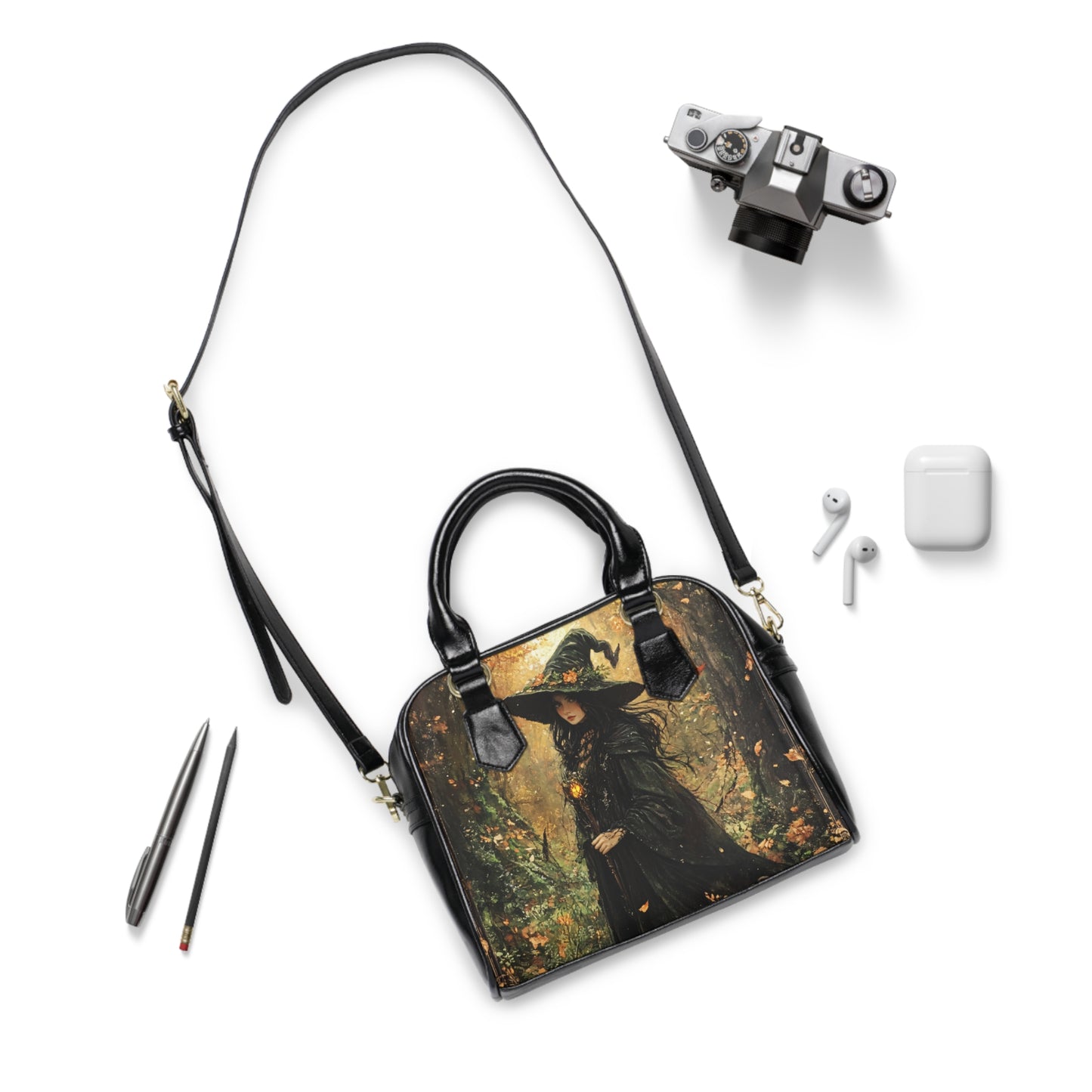 Autumn Forest Witch Shoulder Handbag