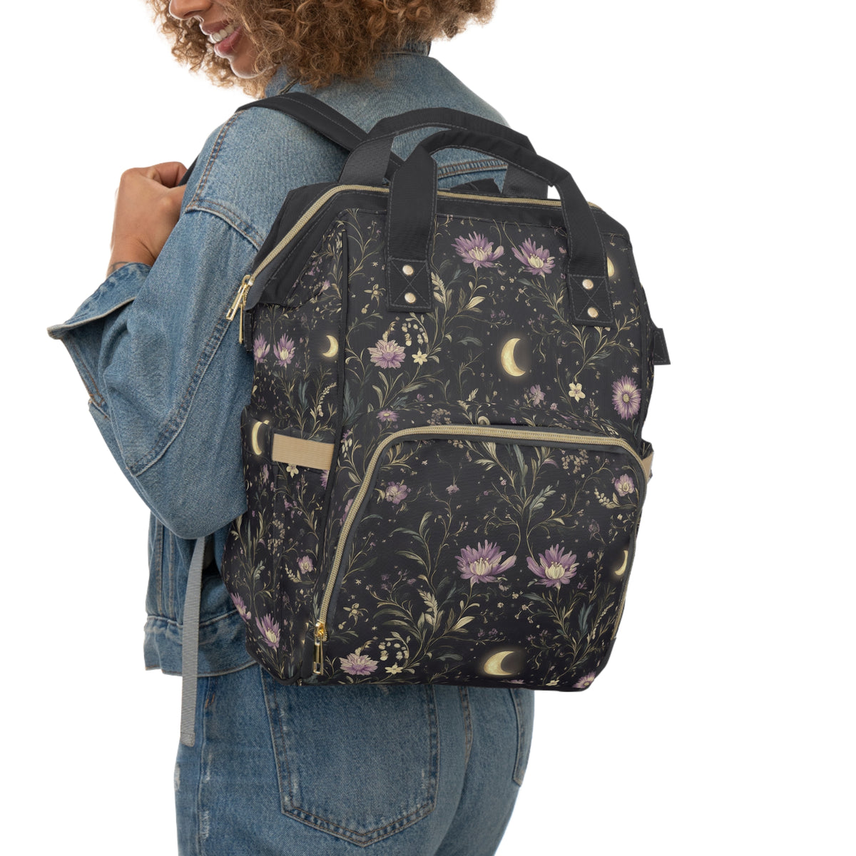 Floral Moonlight Multifunctional Diaper Backpack
