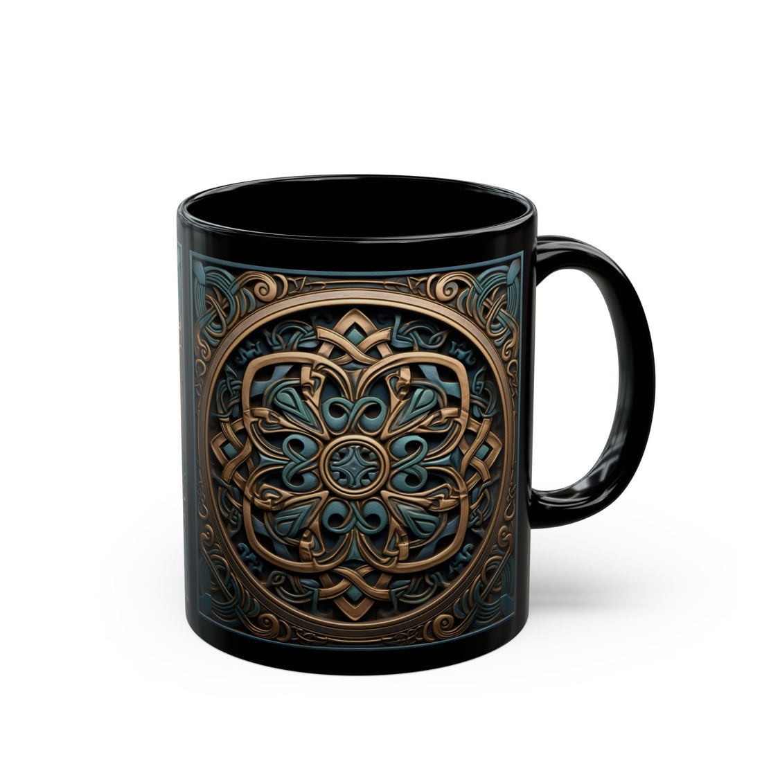 Celtic Bronze & Teal Norse Design Mug