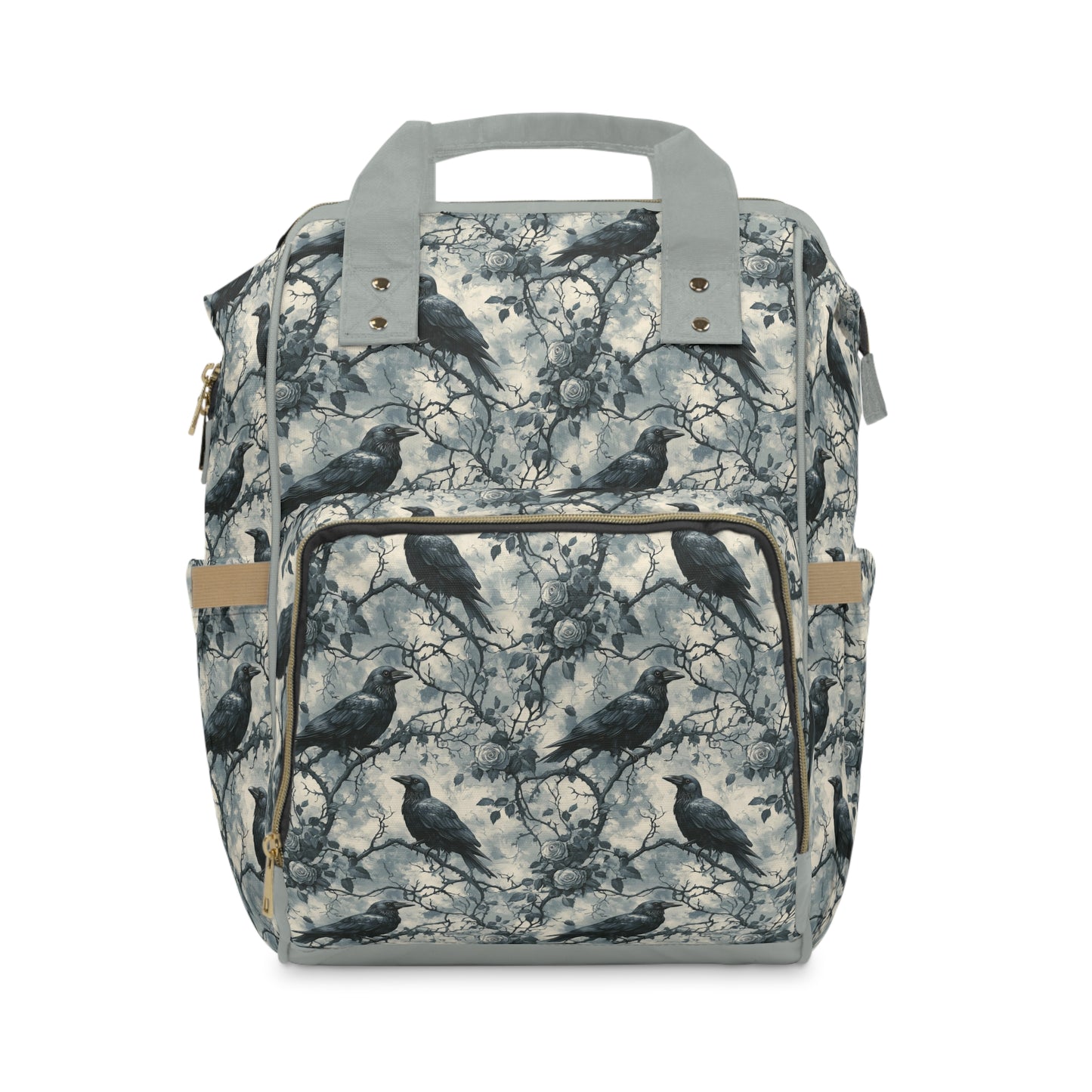 Dark Gothic Ravens And Roses Diaper Backpack