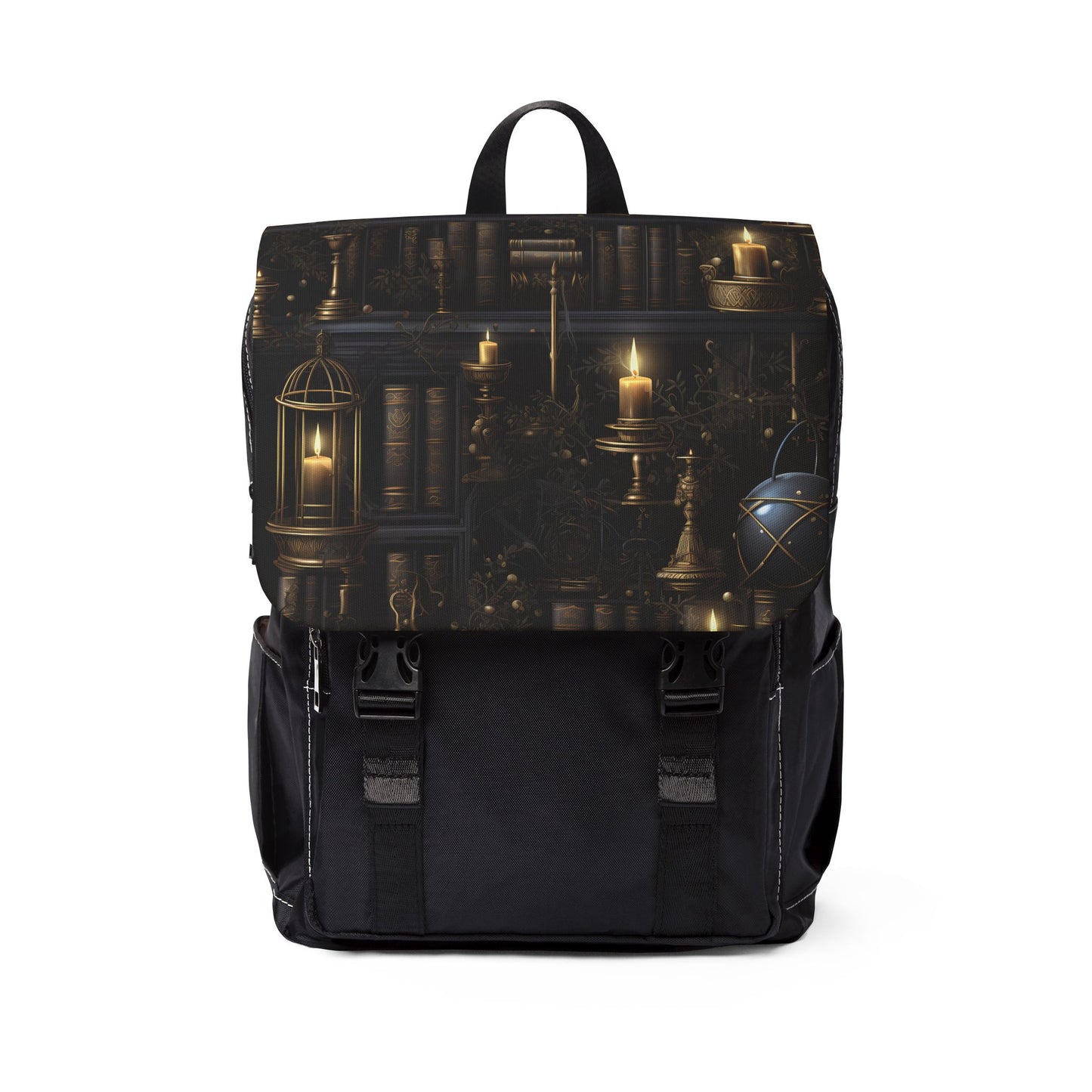 Vintage Candlelit Library Shoulder Backpack