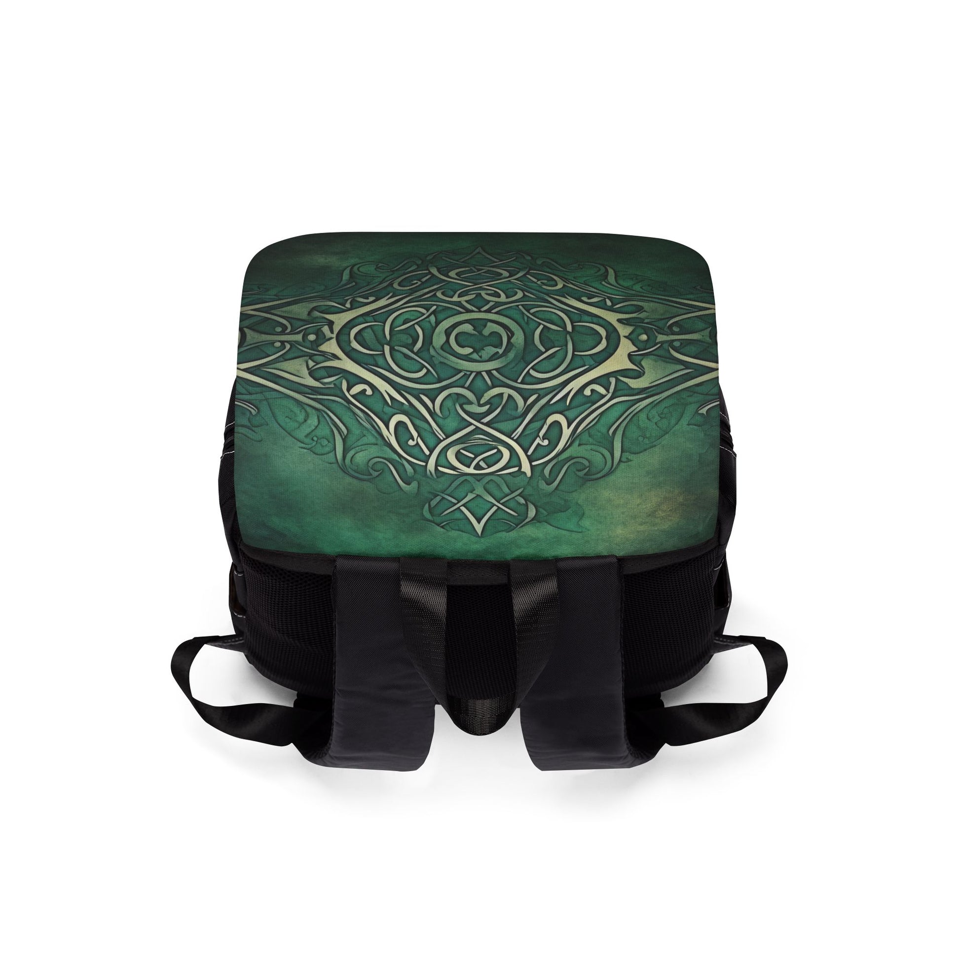 Green Celtic Design Casual Shoulder Backpack