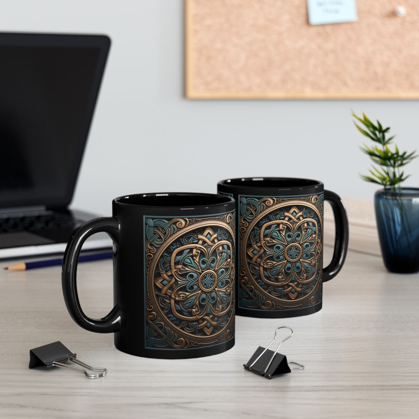 Celtic Bronze & Teal Norse Design