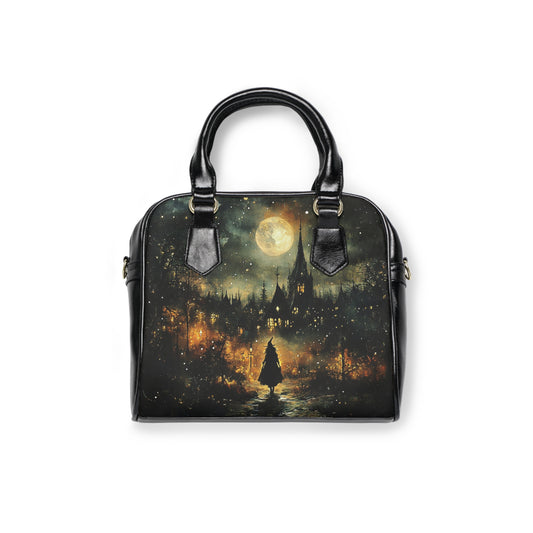Moonlit Gothic Village Shoulder Handbag