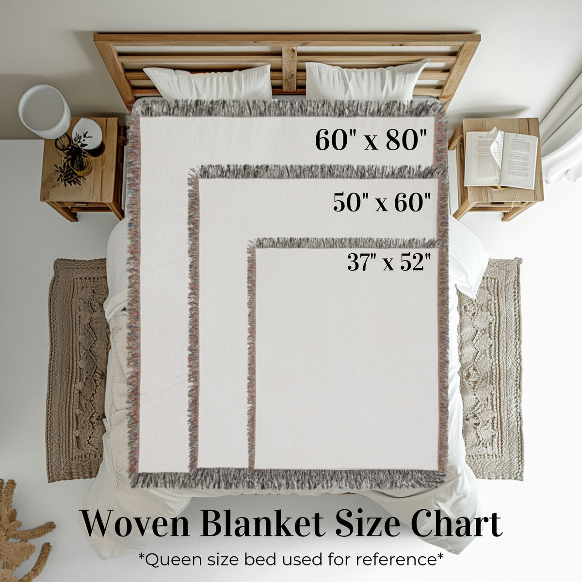 Celestial Floral Moon Cotton Woven Blanket