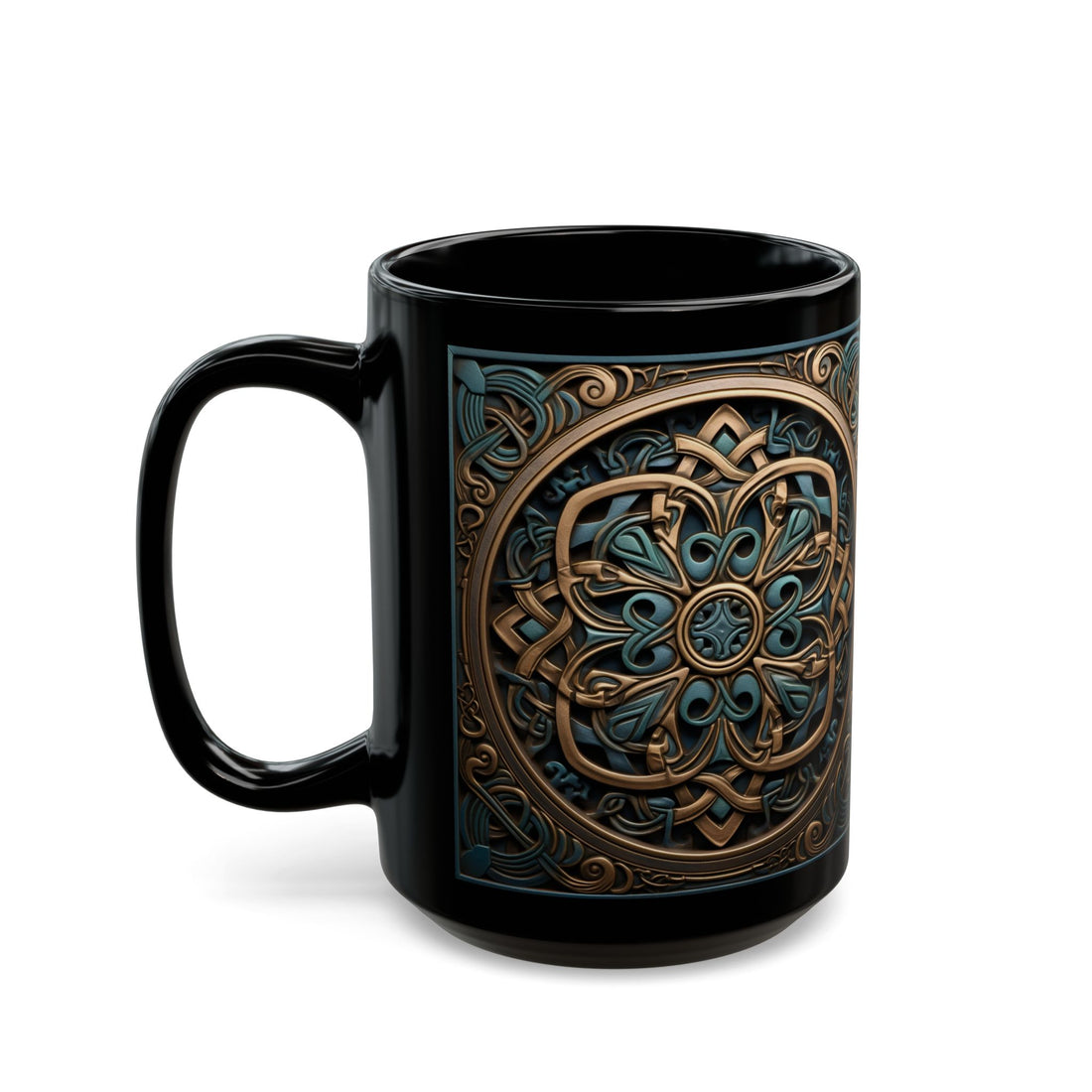 Celtic Bronze &amp; Teal Norse Design Mug