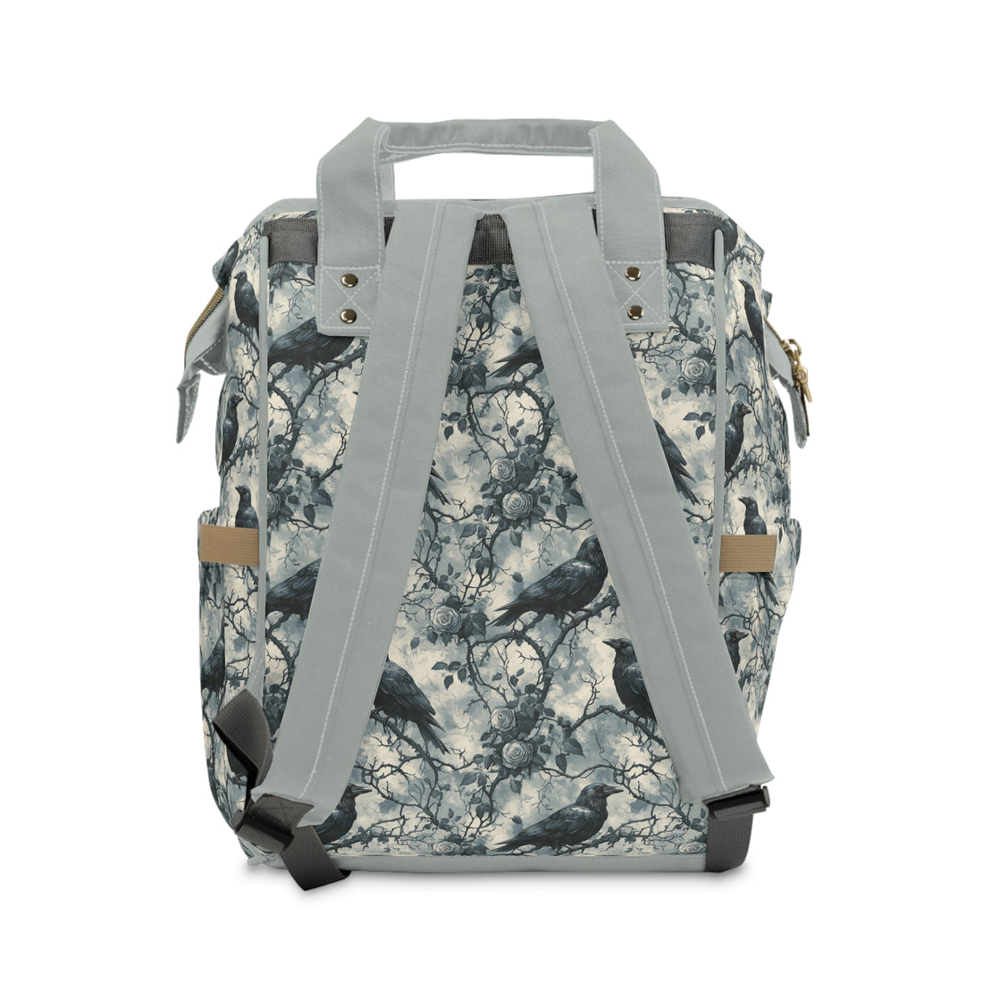 Dark Gothic Ravens And Roses Diaper Backpack
