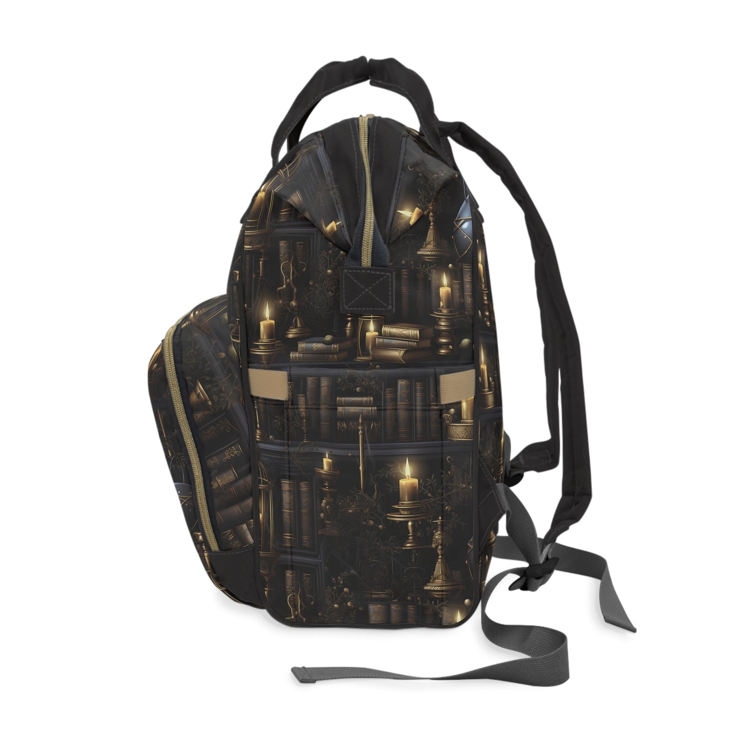 Vintage Candlelit Library Multifunctional Diaper Backpack