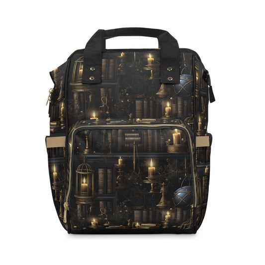 Vintage Candlelit Library Multifunctional Diaper Backpack