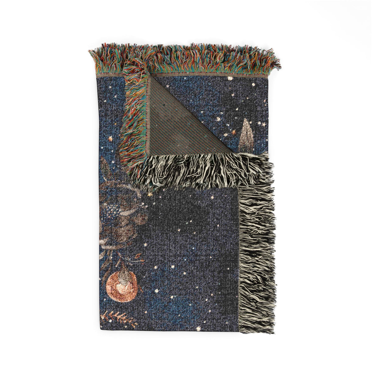 Celestial Floral Moon Cotton Woven Blanket