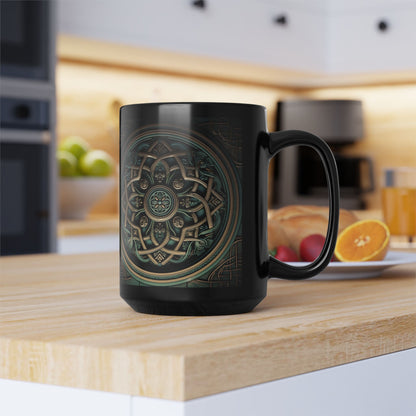 Celtic Green &amp; Bronze Mandala Mug