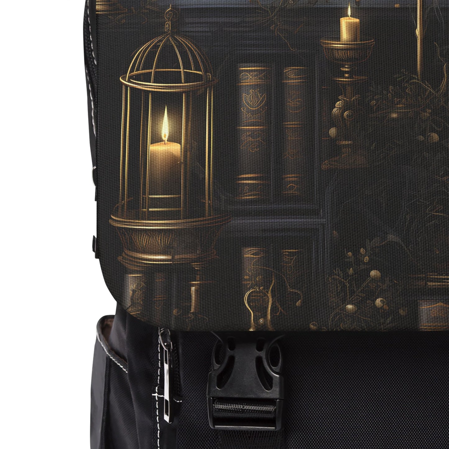 Vintage Candlelit Library Shoulder Backpack