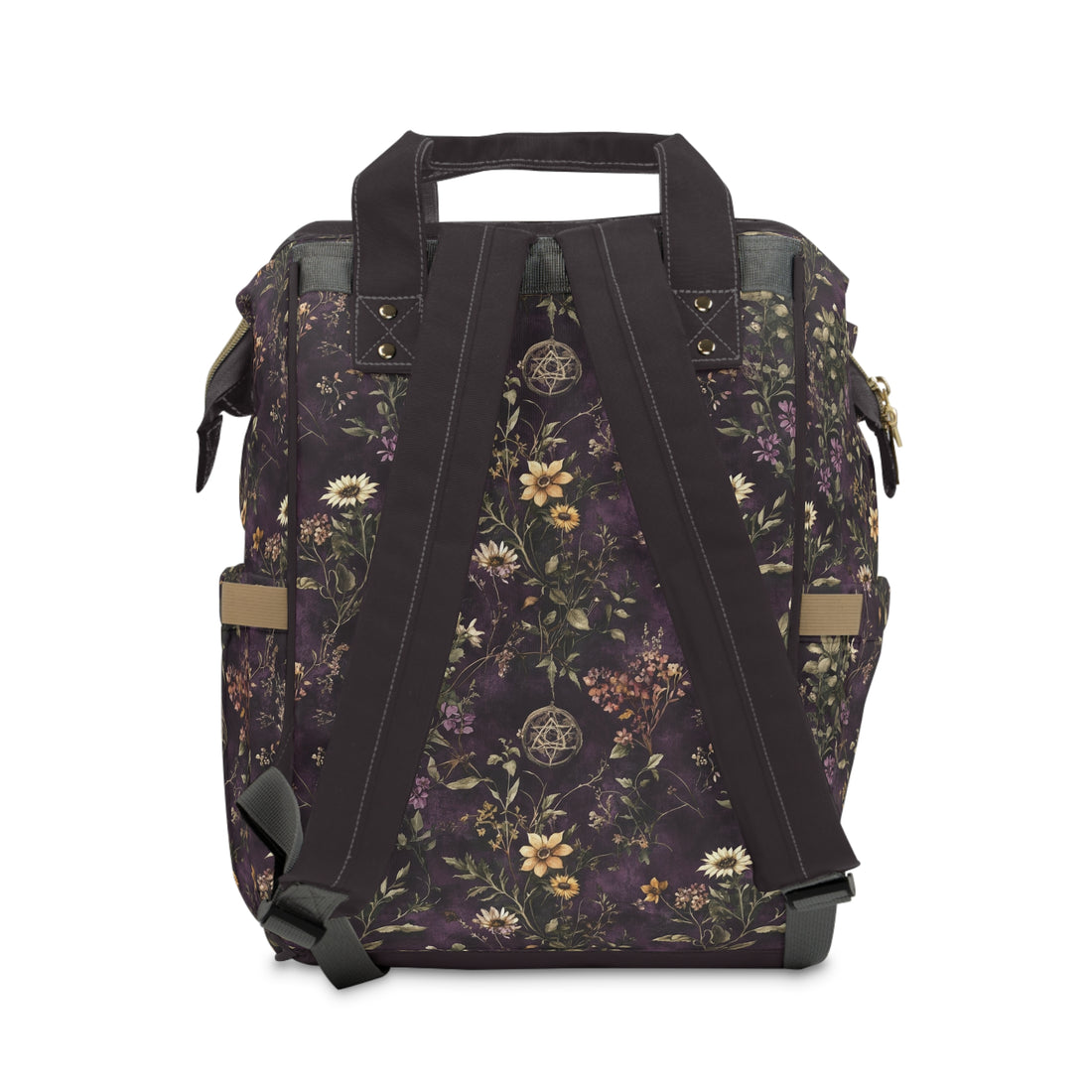 Dark Cottagecore Meadow Multifunctional Diaper Backpack