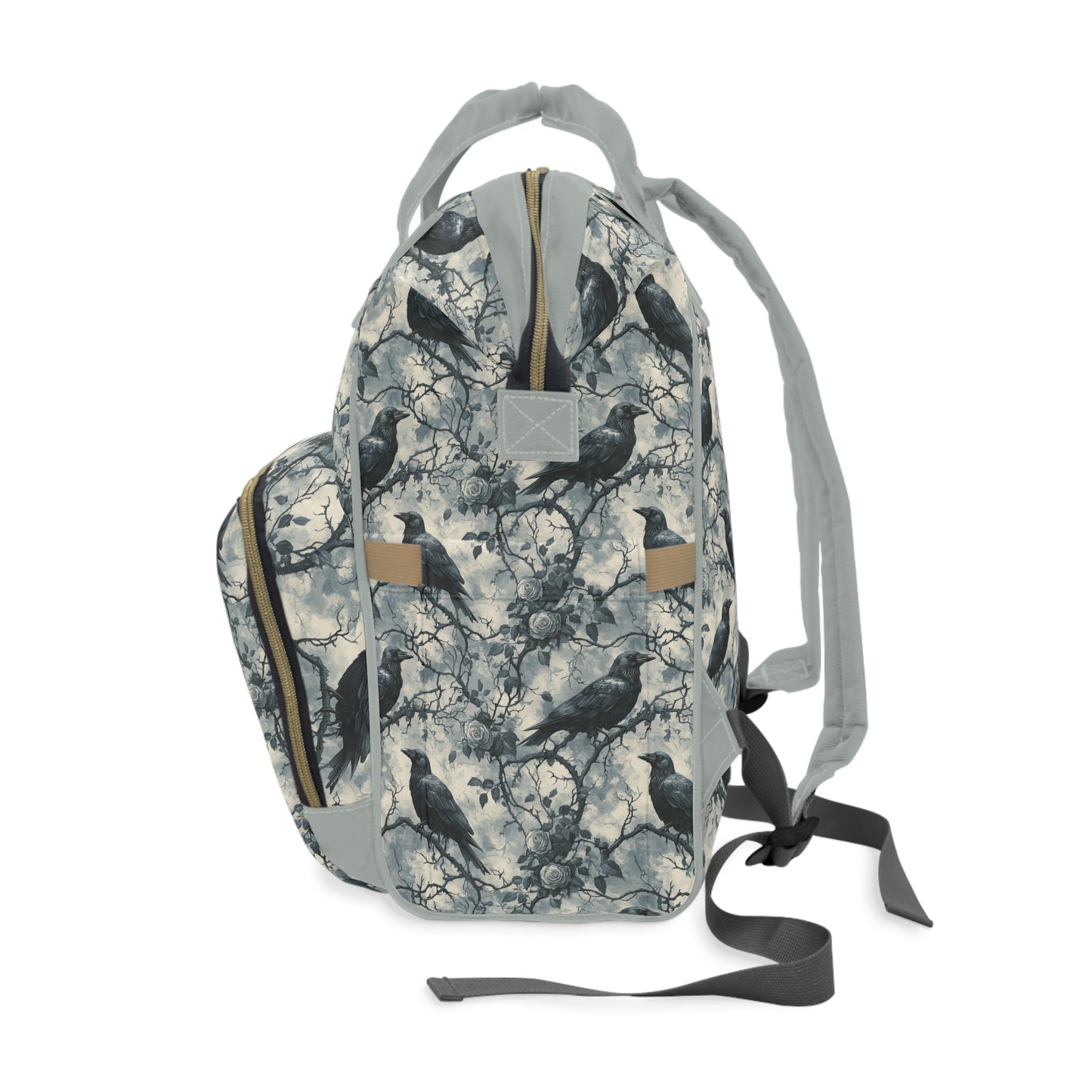 Dark Gothic Ravens And Roses Diaper Backpack