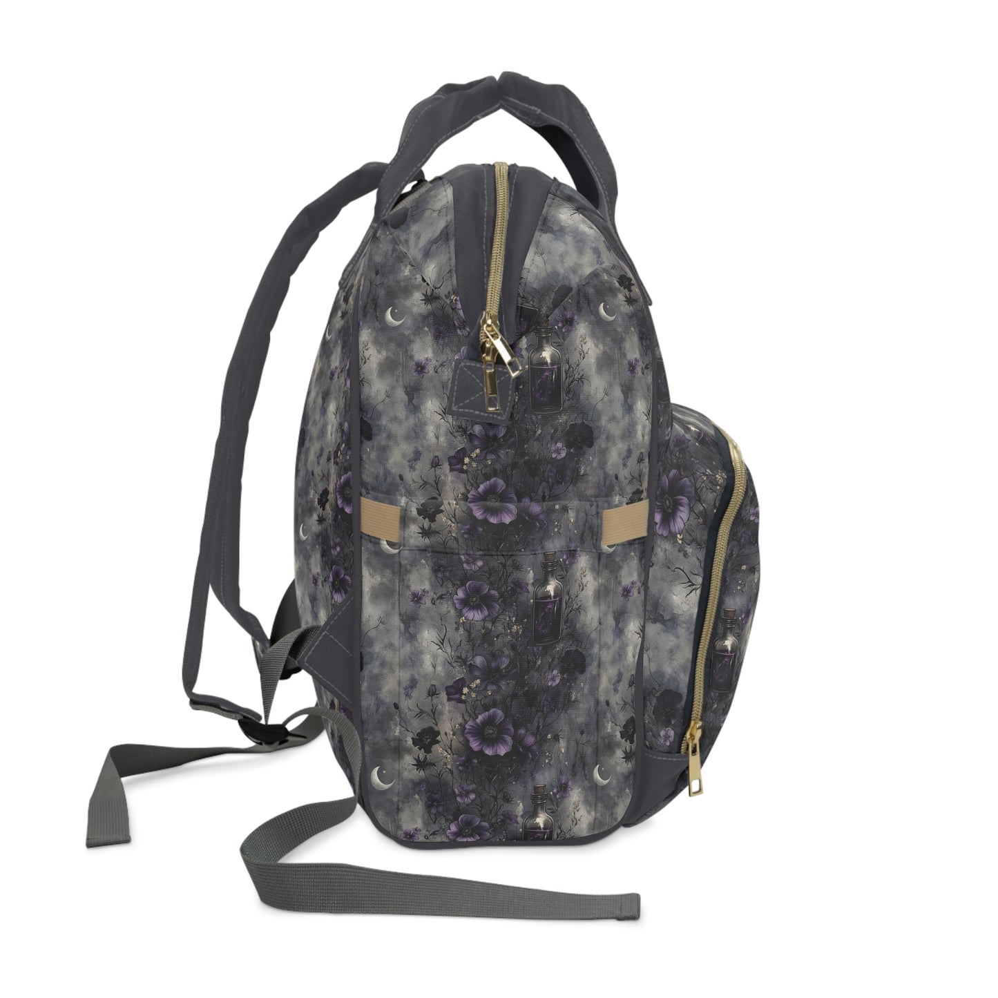 Dark Gothic Witchy Floral Multifunctional Diaper Backpack