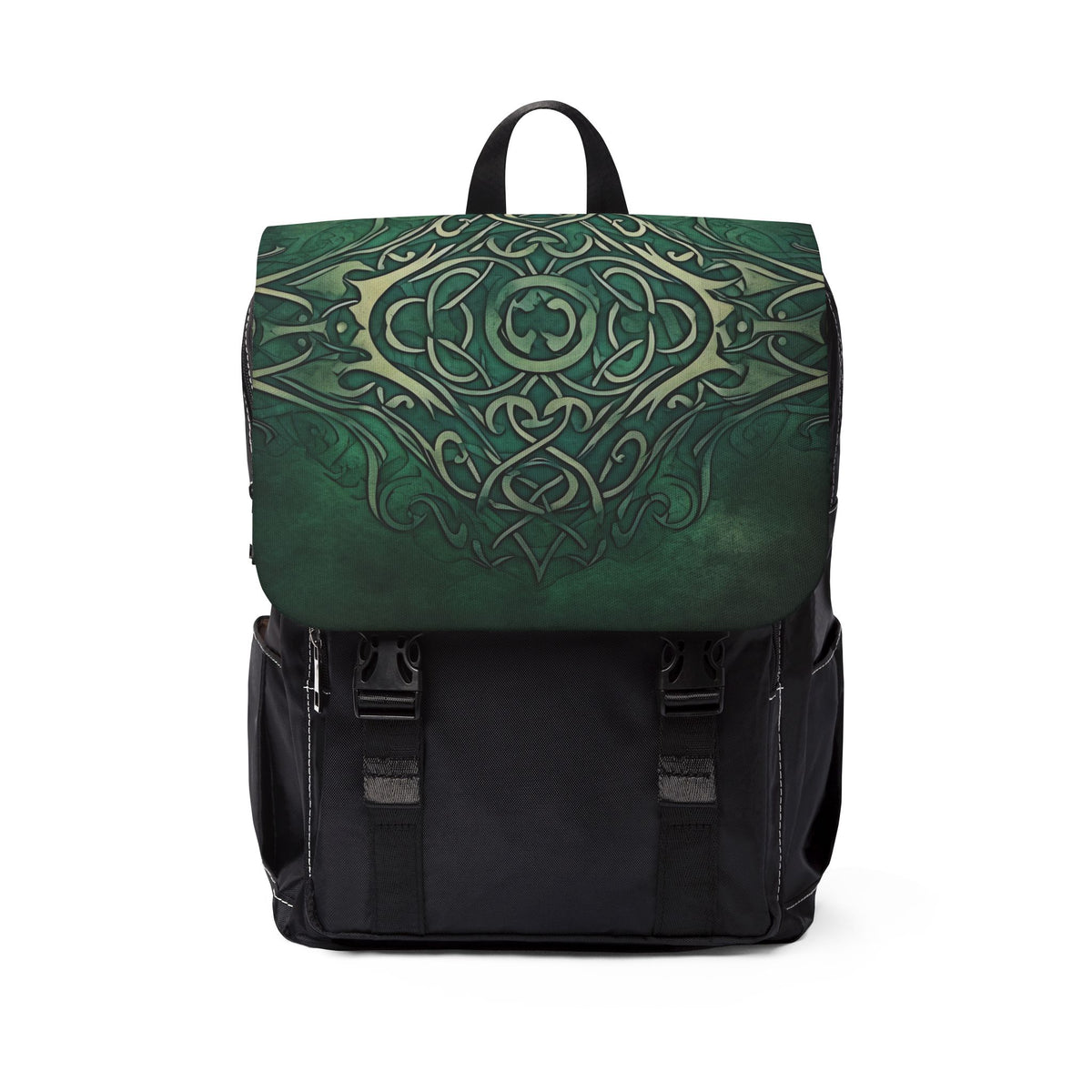 Green Celtic Design Casual Shoulder Backpack