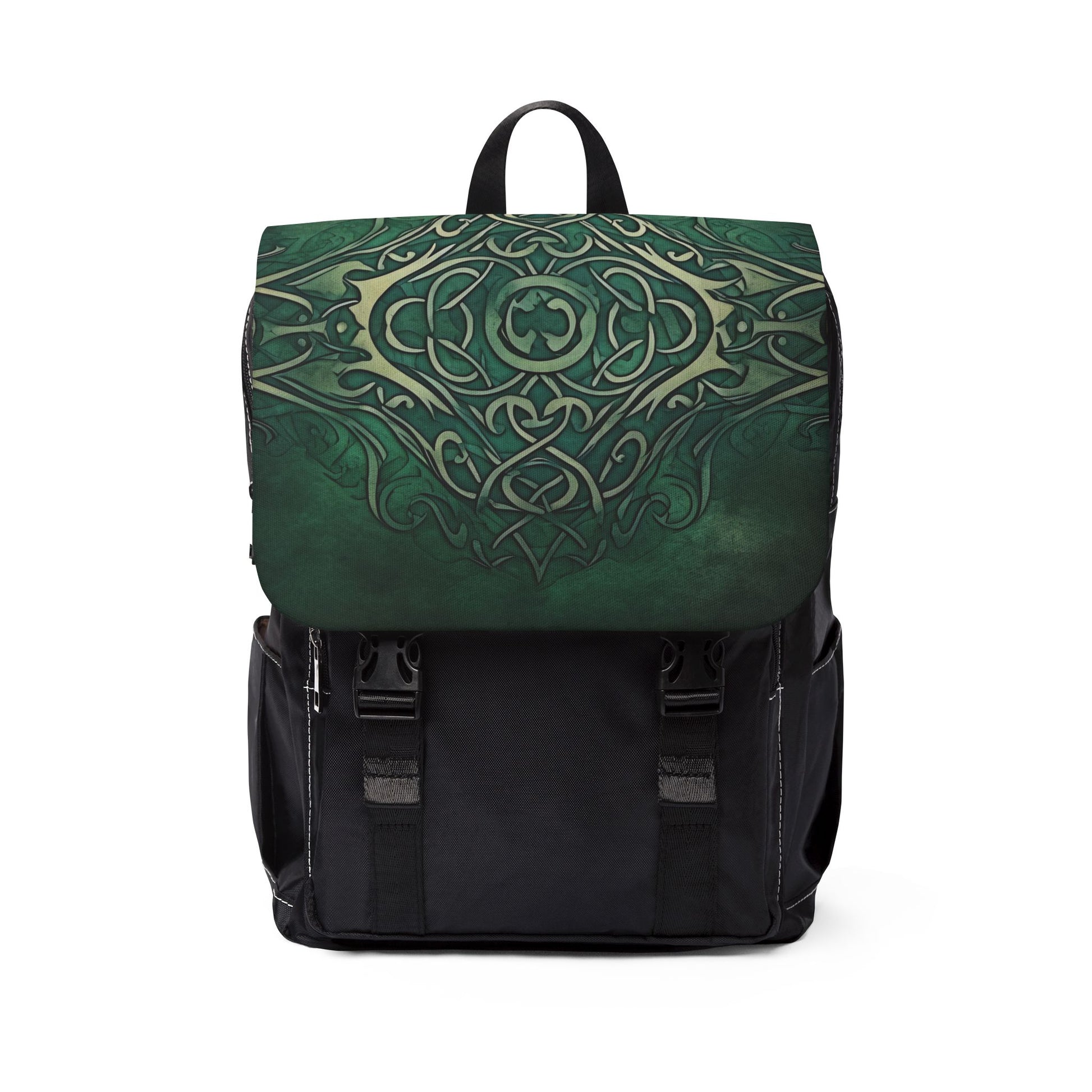 Green Celtic Design Casual Shoulder Backpack