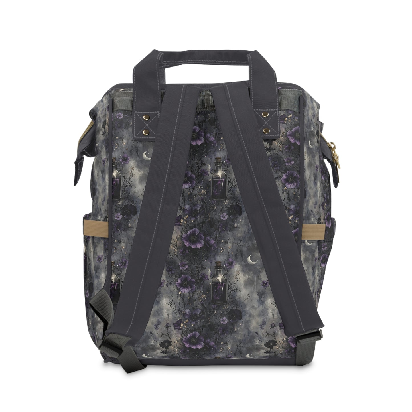 Dark Gothic Witchy Floral Multifunctional Diaper Backpack