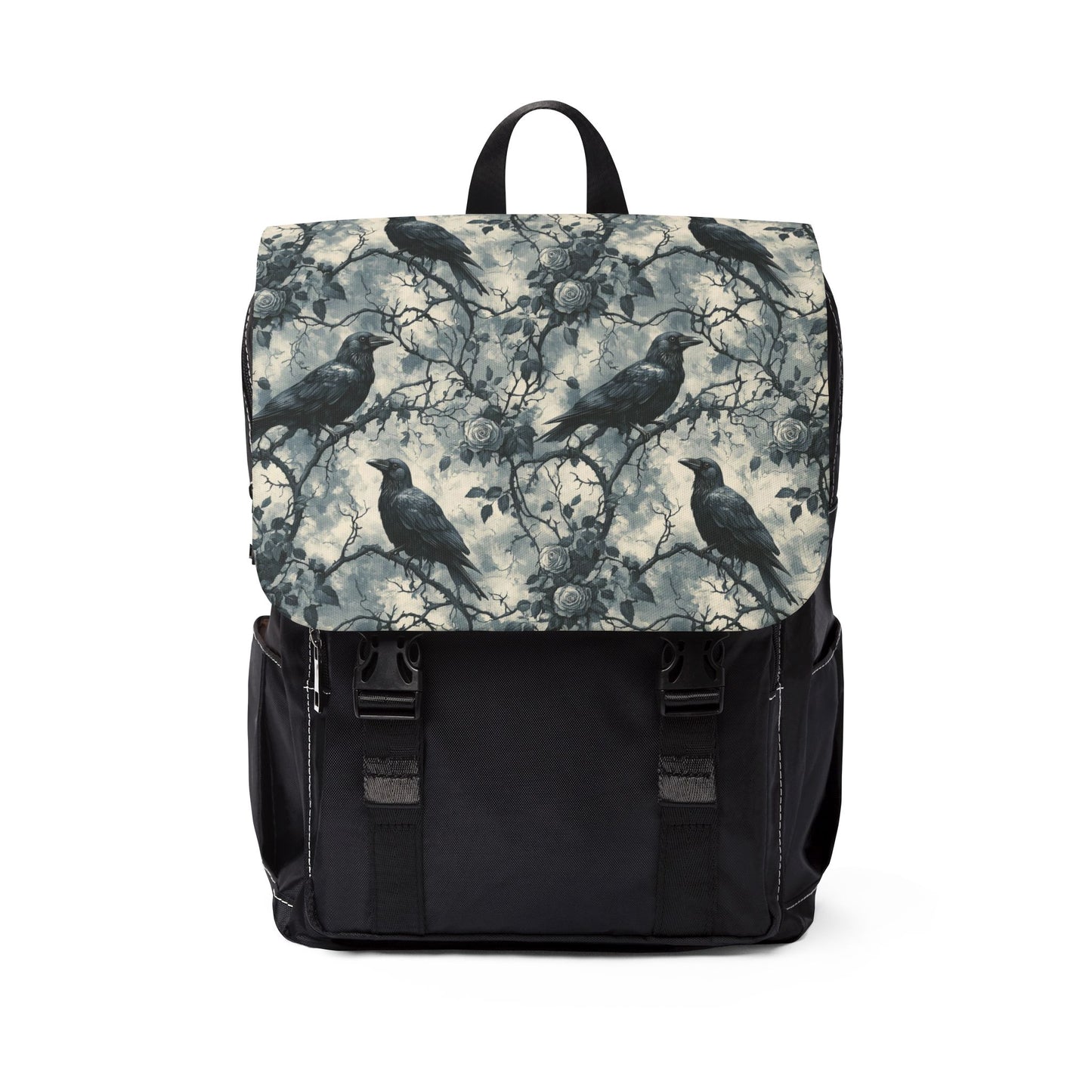 Dark Gothic Ravens And Roses Shoulder Backpack