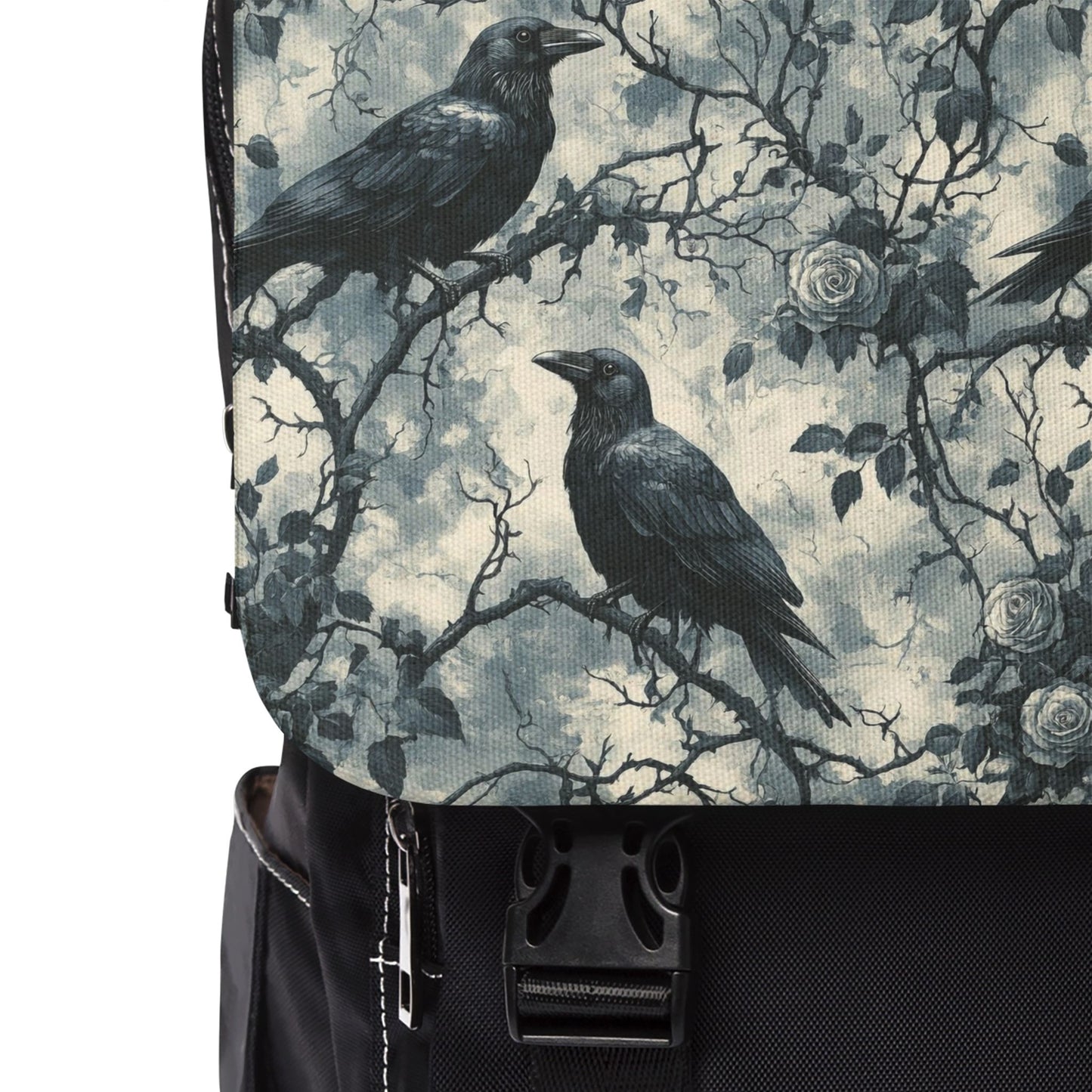 Dark Gothic Ravens And Roses Shoulder Backpack
