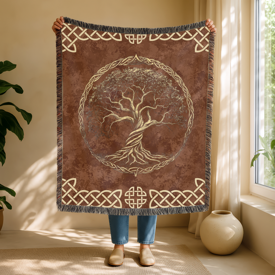 Celtic Tree of Life Woven Throw Blanket