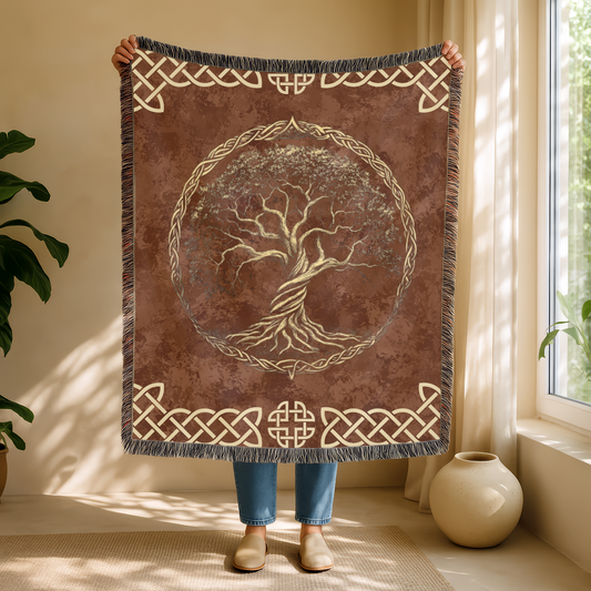 Celtic Tree of Life Woven Blanket