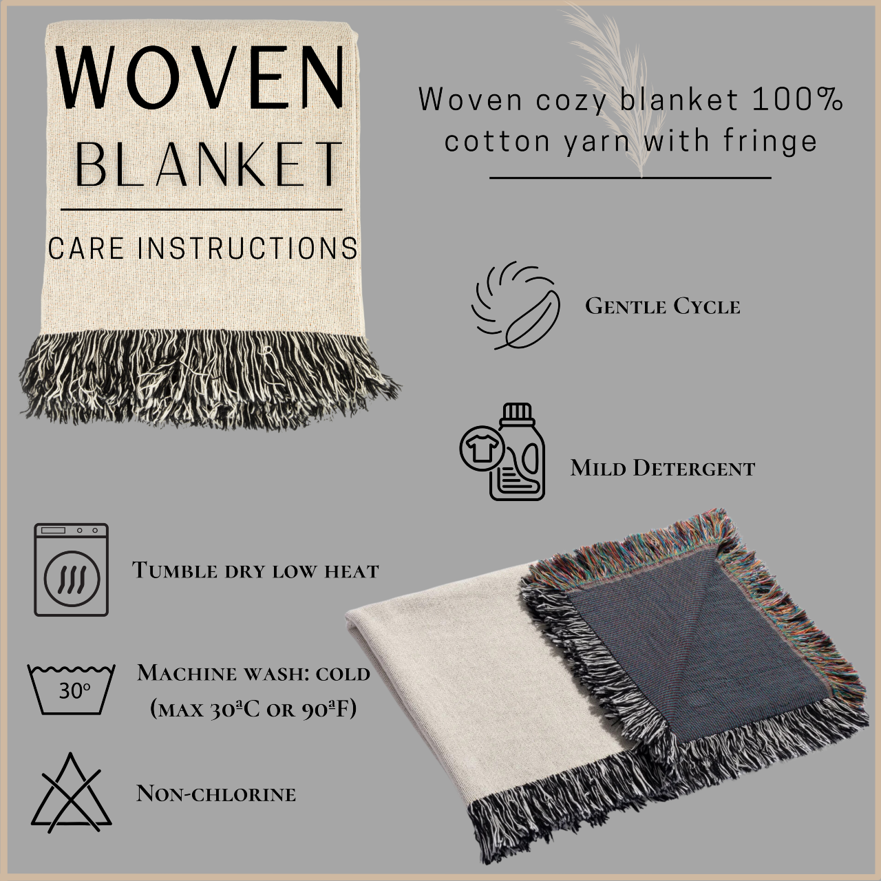Celestial Crescent Moon Moth Woven Blanket