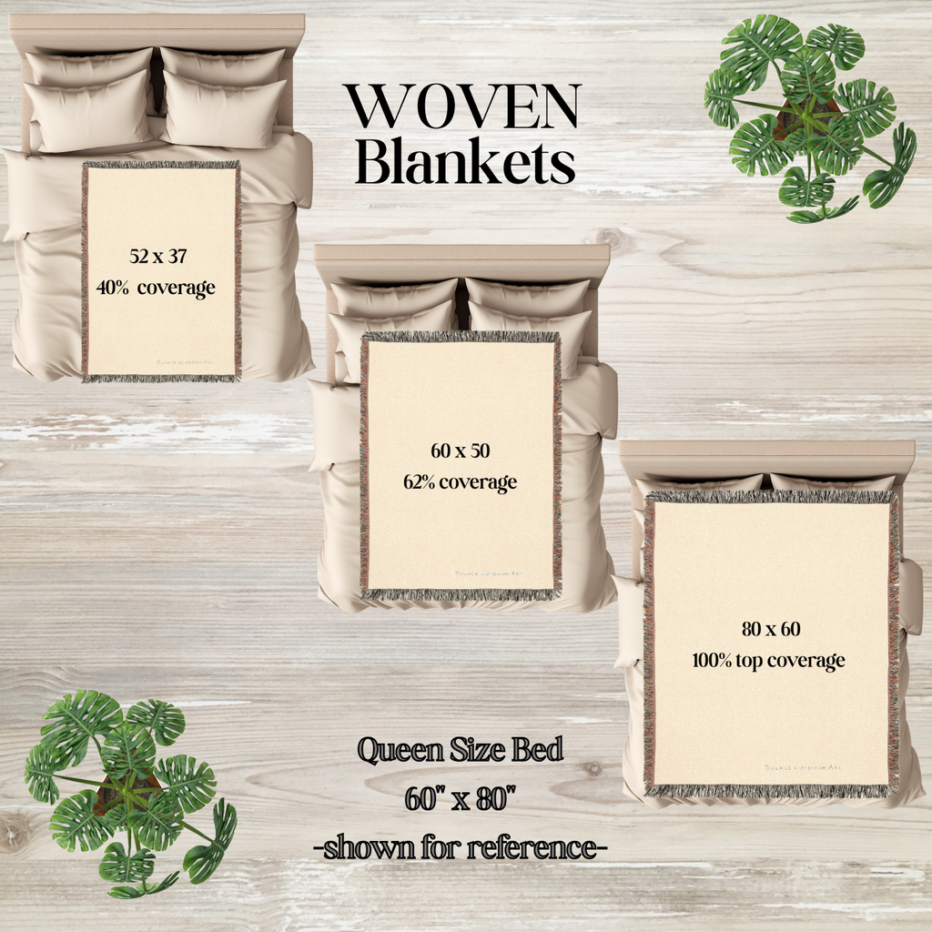 Celestial Floral Moon Woven Blanket